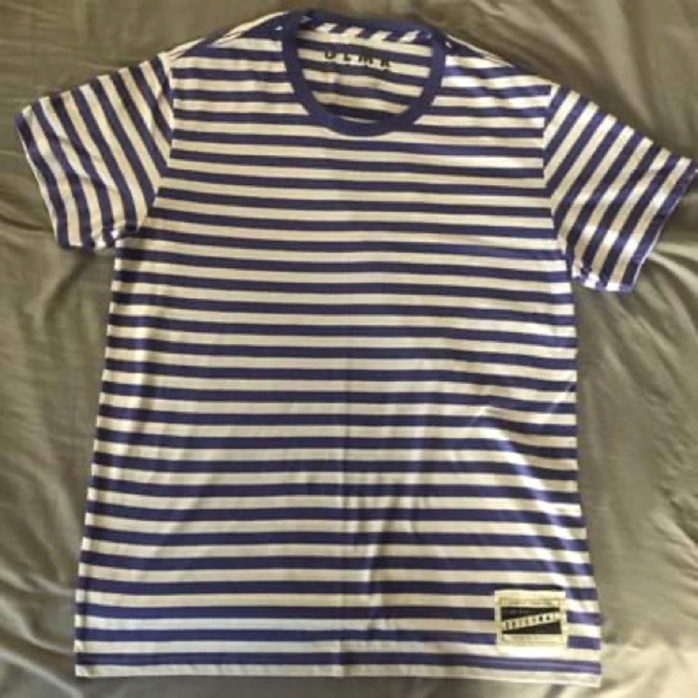 Glamour Kills Purple White Striped Tshirt, XL